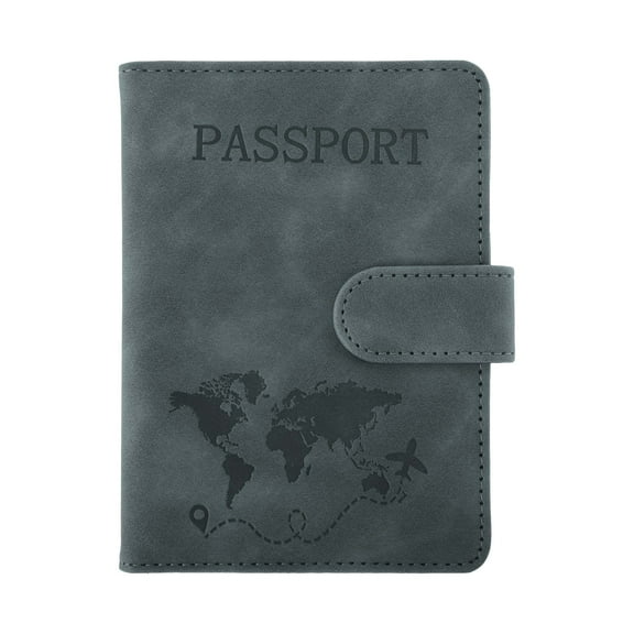 Unique Bargains 1 Pc Passport Holder Magnetic Clasp Design Passport Sleeve Dark Gray
