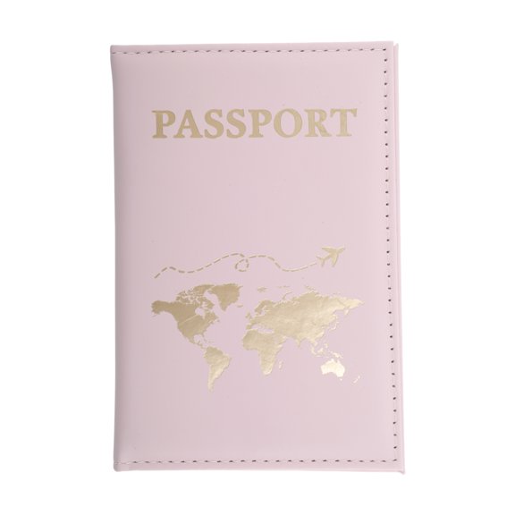 Unique Bargains 1 Pc Passport Holder Map Plain Weave Passport Sleeve Pink
