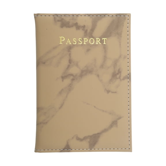 Unique Bargains 1 Pc Passport Holder Marble Passport Sleeve Copper Tone