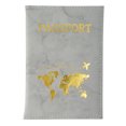 thumbnail image 1 of Unique Bargains 1 Pc Passport Holder Marble Pattern Map Passport Sleeve Gray, 1 of 5
