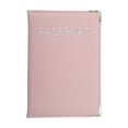 thumbnail image 1 of Unique Bargains 1 Pc Passport Holder Metallic Edge Passport Sleeve Pink, 1 of 5