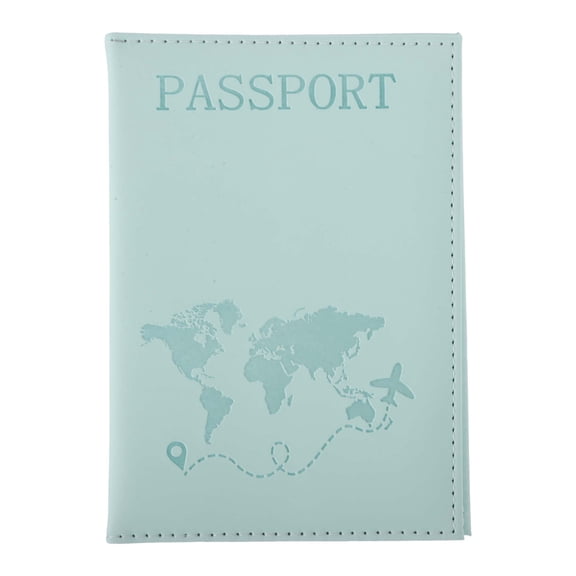 Unique Bargains 1 Pc Passport Holder Print Portable Passport Sleeve Light Blue