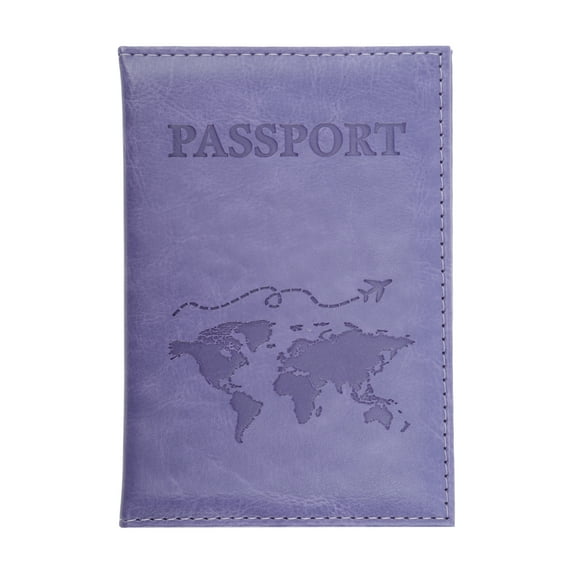Unique Bargains 1 Pc Passport Holder Textured Letter Passport Sleeve Purple
