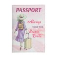 thumbnail image 1 of Unique Bargains 1 Pc Passport Holder Woman Figure Pattern Passport Sleeve Pink, 1 of 5