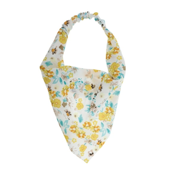 Unique Bargains 1 Pc Pastoral Style Floral Headwrap for Women Yellow
