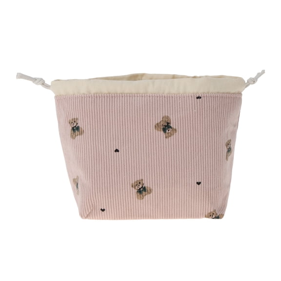 Unique Bargains 1 Pc Pattern Design Drawstring Makeup Bag Pink Polyester
