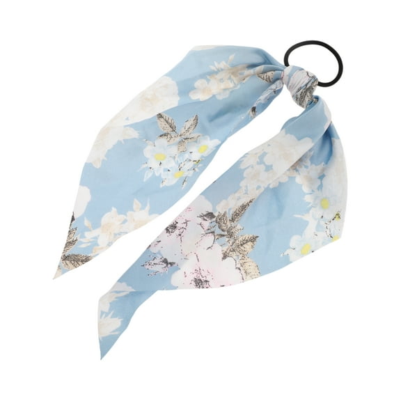 Unique Bargains 1 Pc Peony Triangle Ribbon Hair Elastic Band Blue