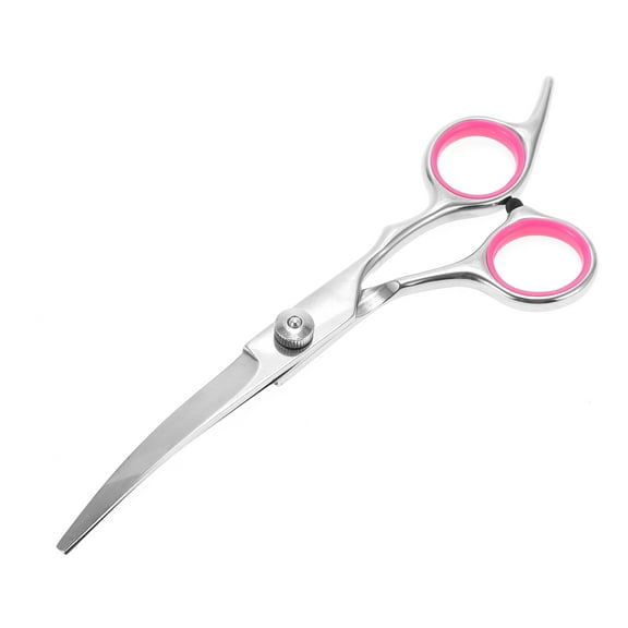 Unique Bargains 1 Pc Pet Grooming Scissors for Pets Shop 5.5 Inches Silver Tone Pink Stainless Steel