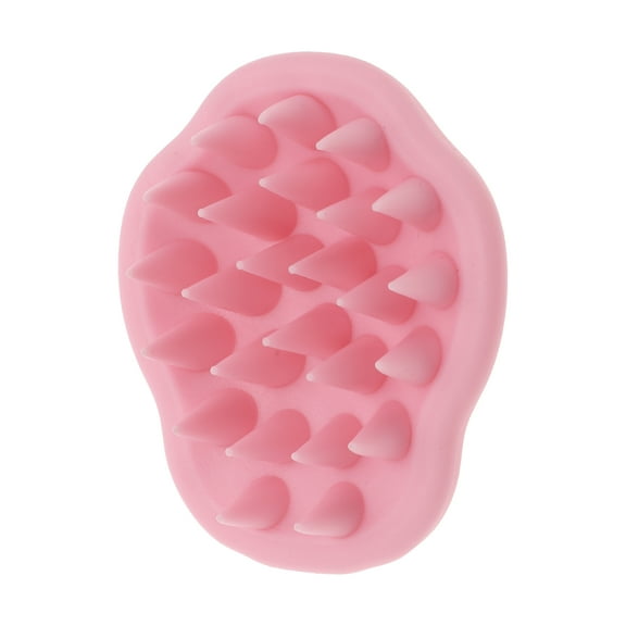 Unique Bargains 1 Pc Petal Shape Hair Shampoo Brush for Head Massage 3.86"x3.27"x2.48" Pink