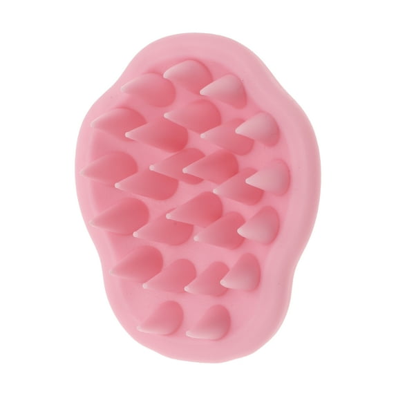 Unique Bargains 1 Pc Petal Shape Hair Shampoo Brush for Head Massage 3.86"x3.27"x2.48" Pink