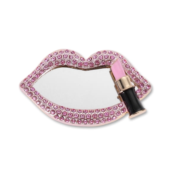 Unique Bargains 1 Pc Phone Case Decoration Lip-shaped Mirror Mobile Phone Case Decorations Pink