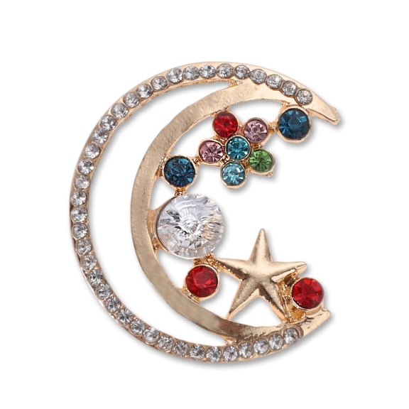Unique Bargains 1 Pc Phone Case Decoration Moon Mobile Phone Case Decorations Gold Tone
