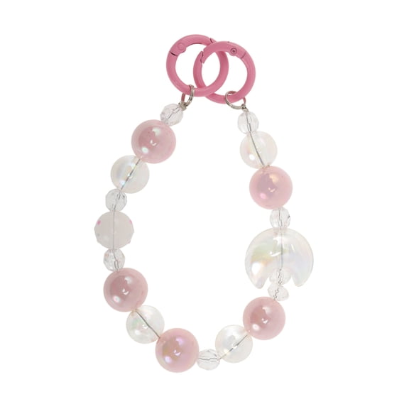 Unique Bargains 1 Pc Phone Charm Moon Cellphone Charm Light Pink Clear