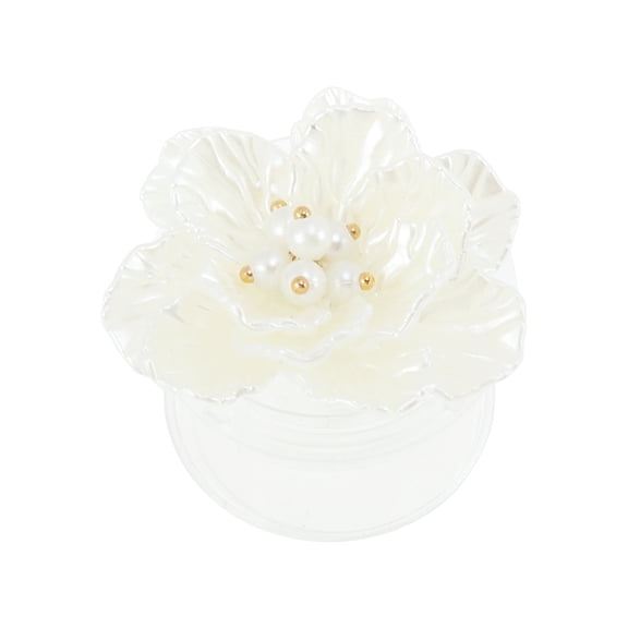 Unique Bargains 1 Pc Phone Grip Durable Shell Flower Phone Stand White