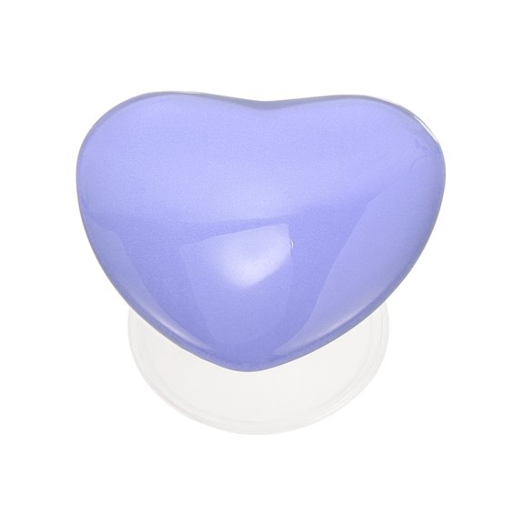 Unique Bargains 1 Pc Phone Grip Heart Solid Color Adhesive Phone Stand Purple