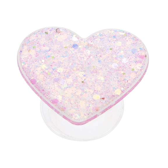 Unique Bargains 1 Pc Phone Grip Sequin Heart Adhesive Phone Stand Dark Purple