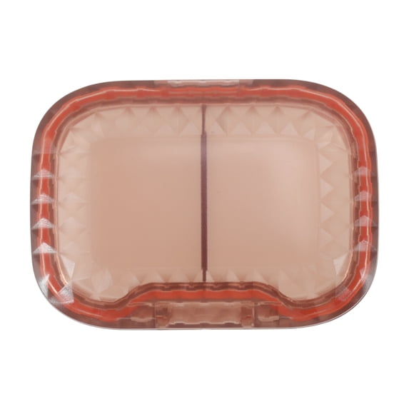 Unique Bargains 1 Pc Pill Case 2 Grid Mini Pill Box Clear Coffee Color