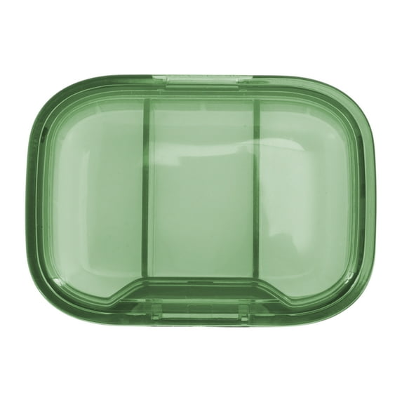 Unique Bargains 1 Pc Pill Case 3 Grid Portable Pill Box Clear Green