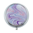 thumbnail image 1 of Unique Bargains 1 Pc Pill Case 3 Grid Round Abstract Pattern Pill Box Purple, 1 of 6