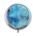 thumbnail image 1 of Unique Bargains 1 Pc Pill Case 3 Grid Round Texture Pattern Pill Box Blue, 1 of 6