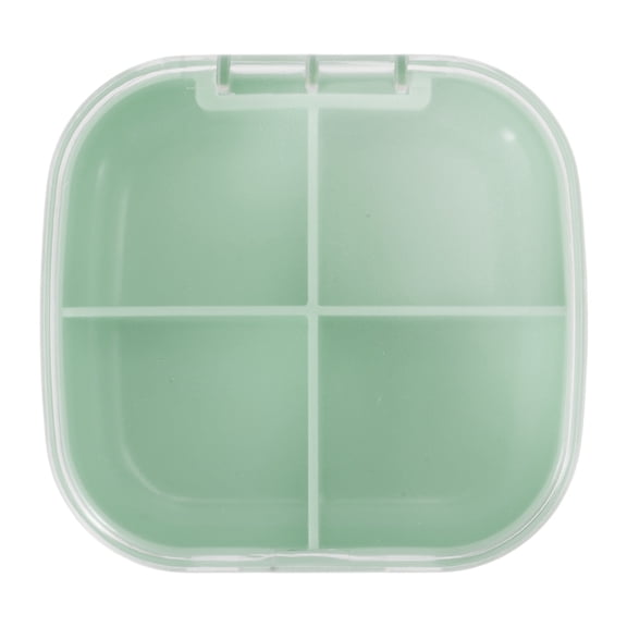 Unique Bargains 1 Pc Pill Case 4 Grid Portable Pill Box Green