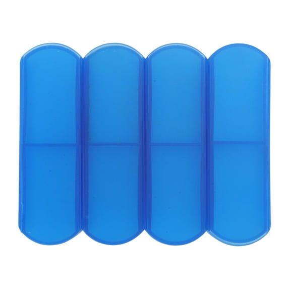 Unique Bargains 1 Pc Pill Case 4 Grid Push-Pull Pill Box Blue