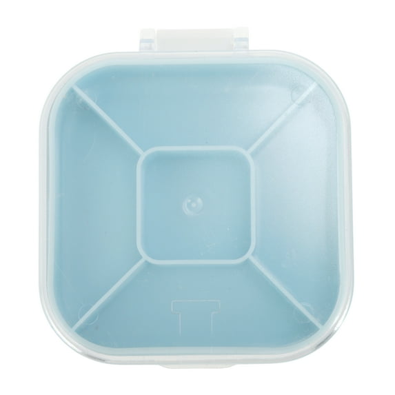 Unique Bargains 1 Pc Pill Case 5 Grid Portable Pill Box Sky Blue