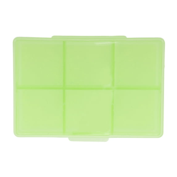 Unique Bargains 1 Pc Pill Case 6 Grid Clear Pill Box Light Green
