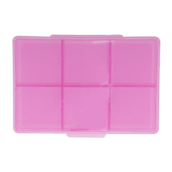 Unique Bargains 1 Pc Pill Case 6 Grid Clear Pill Box Pink