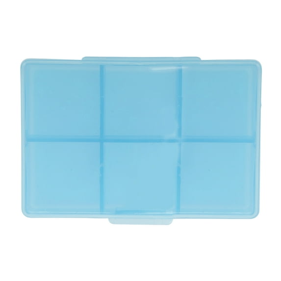 Unique Bargains 1 Pc Pill Case 6 Grid Clear Pill Box Sky Blue