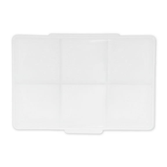 Unique Bargains 1 Pc Pill Case 6 Grid Clear Pill Box White