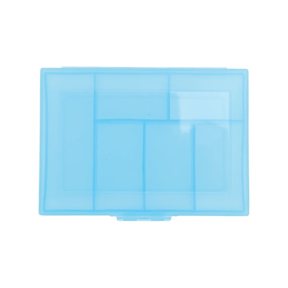 Unique Bargains 1 Pc Pill Case 6 Grid Flap Pill Box Clear Blue