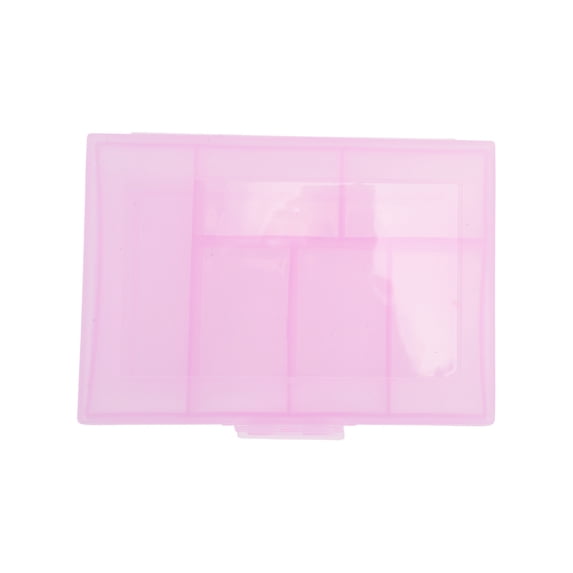 Unique Bargains 1 Pc Pill Case 6 Grid Flap Pill Box Clear Pink