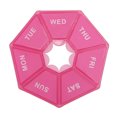 thumbnail image 1 of Unique Bargains 1 Pc Pill Case 7 Grid Polygonal Pill Box Rose Pink, 1 of 6