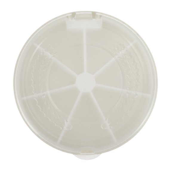 Unique Bargains 1 Pc Pill Case 7 Grid Round Pill Box Beige