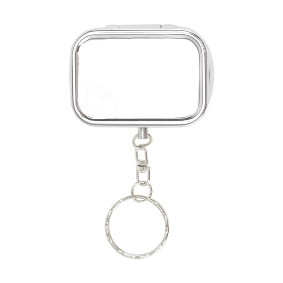Unique Bargains 1 Pc Pill Case Square with Keychain Pill Box Gold Tone [1 Grid]