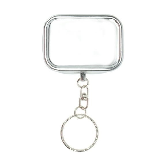 Unique Bargains 1 Pc Pill Case Square with Keychain Pill Box Gold Tone [2 Grid]