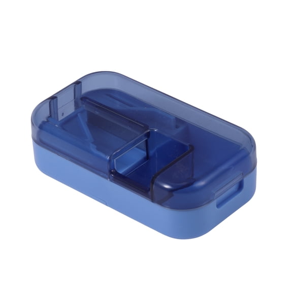 Unique Bargains 1 Pc Pill Cutter Portable for Travel Blue