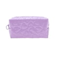 thumbnail image 1 of Unique Bargains 1 Pc Pillow Shape Heart Makeup Bag Purple PU, 1 of 4