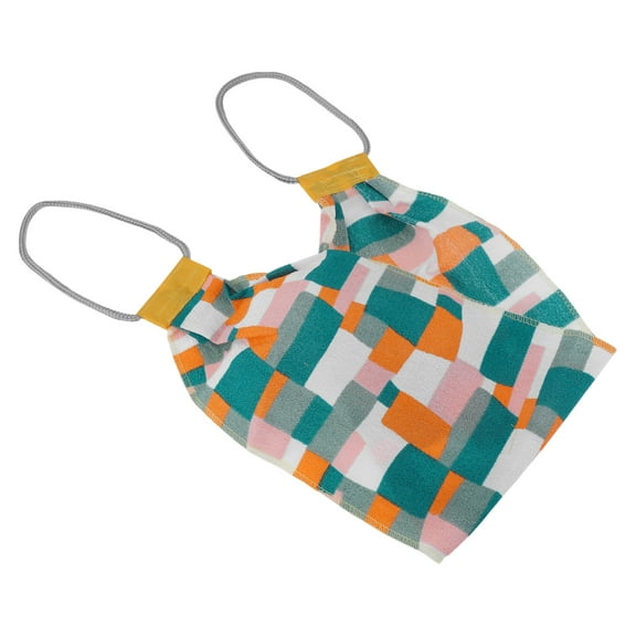 Unique Bargains 1 Pc Plaid Body Scrub Towel Exfoliating Towel Yellow Orange