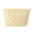 thumbnail image 1 of Unique Bargains 1 Pc Plaid Bow Makeup Bag for Versatile Use Yellow, 1 of 5