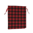 thumbnail image 1 of Unique Bargains 1 Pc Plaid Drawstring Bag Red Cotton Cloth, 1 of 5