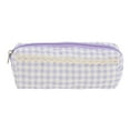 thumbnail image 1 of Unique Bargains 1 Pc Plaid Lace Style Drawstring Makeup Bag for Vacation Purple Polyester, 1 of 6