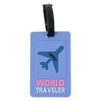 Unique Bargains 1 Pc Plane Pattern Luggage Tag for Travelling Blue