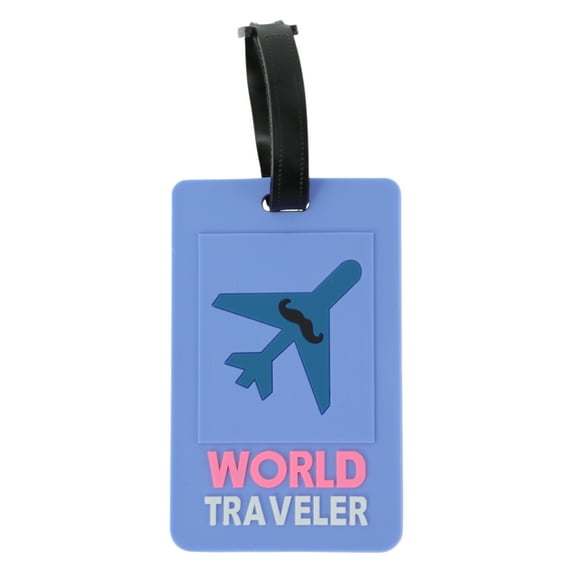 Unique Bargains 1 Pc Plane Pattern Luggage Tag for Travelling Blue