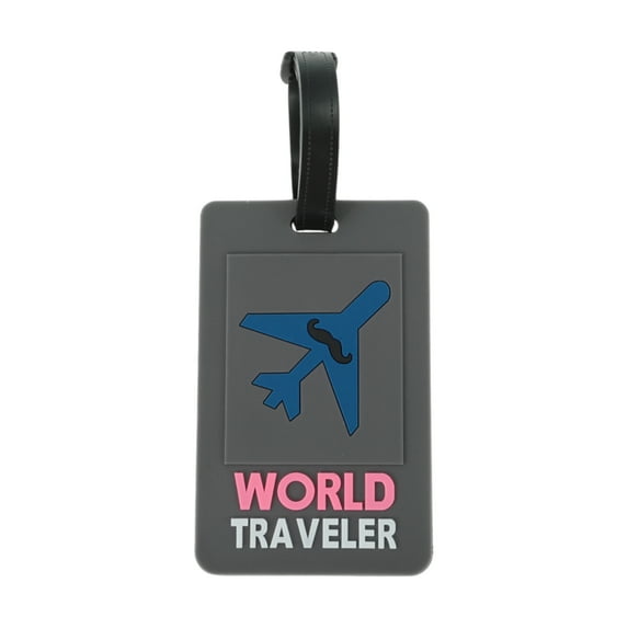 Unique Bargains 1 Pc Plane Pattern Luggage Tag for Travelling Gray
