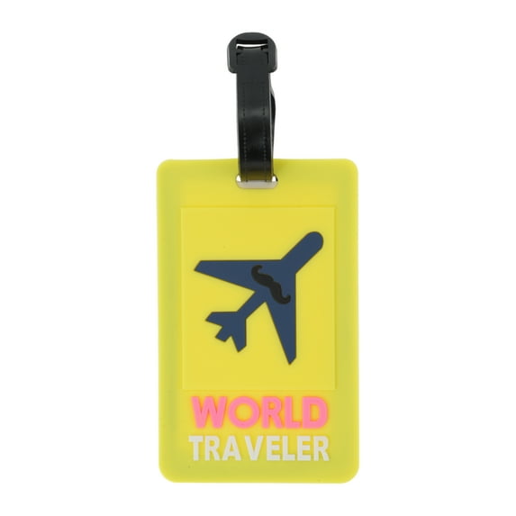 Unique Bargains 1 Pc Plane Pattern Luggage Tag for Travelling Yellow
