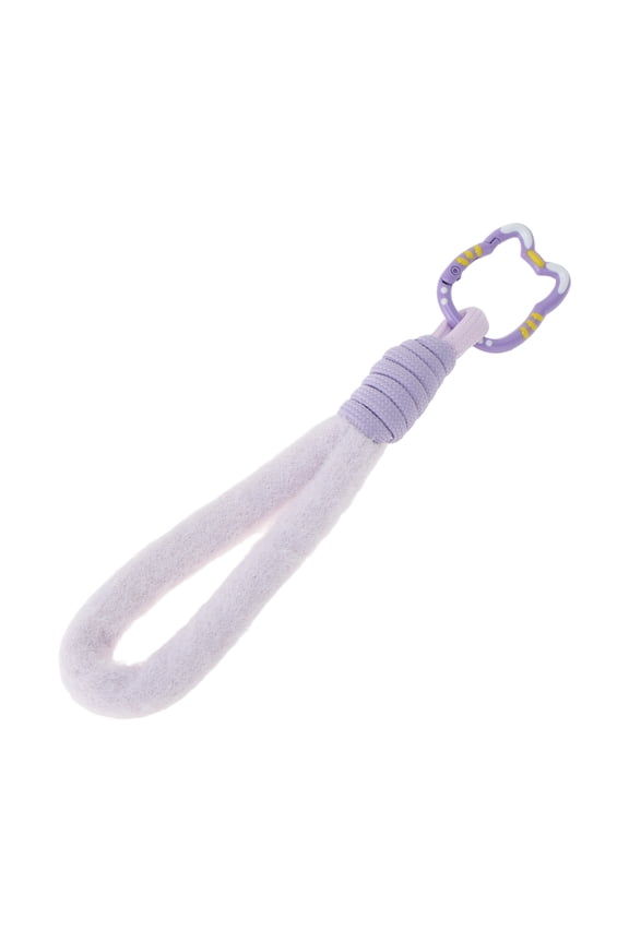 1 Pc Plush Woven Keychain Purple Plush Nylon Alloy