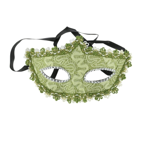 Unique Bargains 1 Pc Pointed Head Dragon-Design Half Face Party Mask for Holloween Green