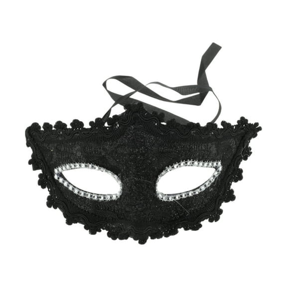 Unique Bargains 1 Pc Pointed Head Dragon-Design Half Face Party Mask for Masquerade Party Black